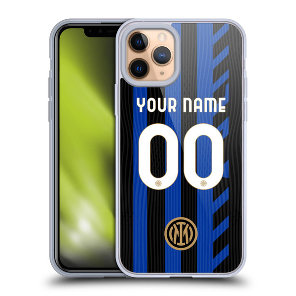 Custom Customised Personalised Inter Milan 2024/25 Kit Home Soft Gel Case for Apple iPhone 11 Pro