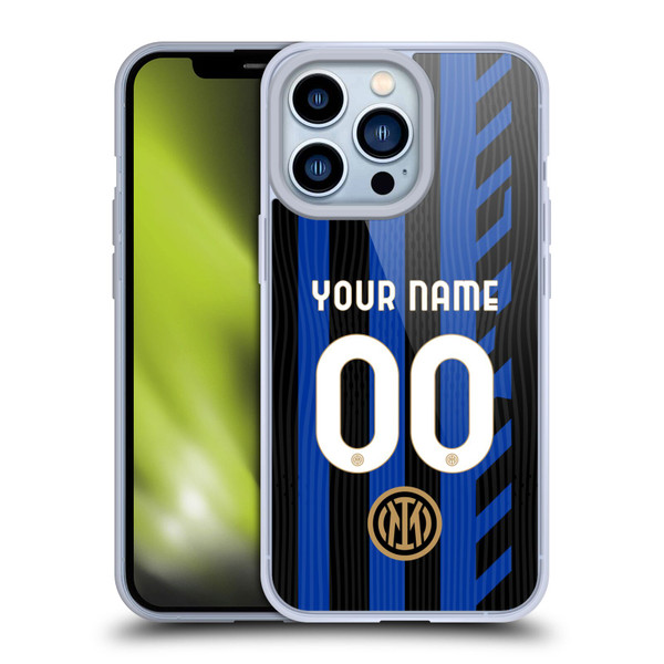 Custom Customised Personalised Inter Milan 2024/25 Kit Home Soft Gel Case for Apple iPhone 13 Pro