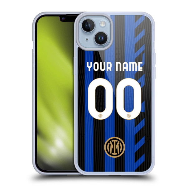 Custom Customised Personalised Inter Milan 2024/25 Kit Home Soft Gel Case for Apple iPhone 14 Plus
