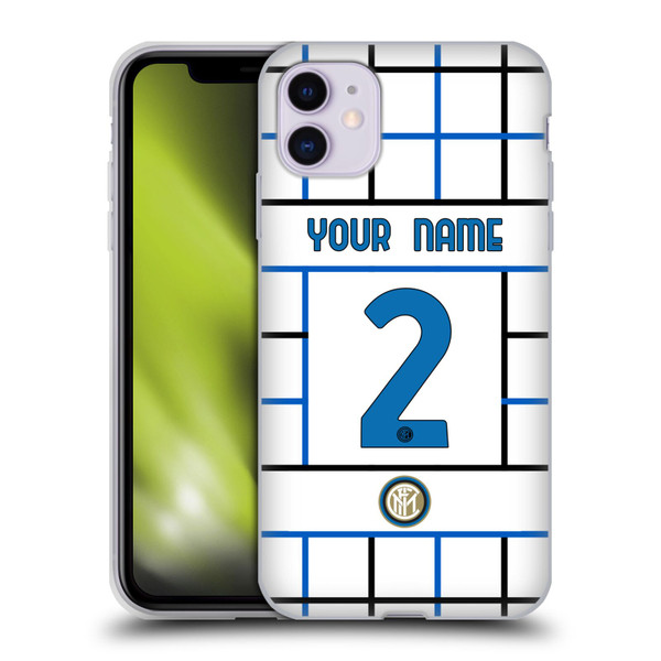 Custom Customised Personalised Inter Milan 2020/21 Crest Kit Away Soft Gel Case for Apple iPhone 11