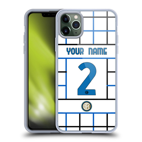 Custom Customised Personalised Inter Milan 2020/21 Crest Kit Away Soft Gel Case for Apple iPhone 11 Pro Max