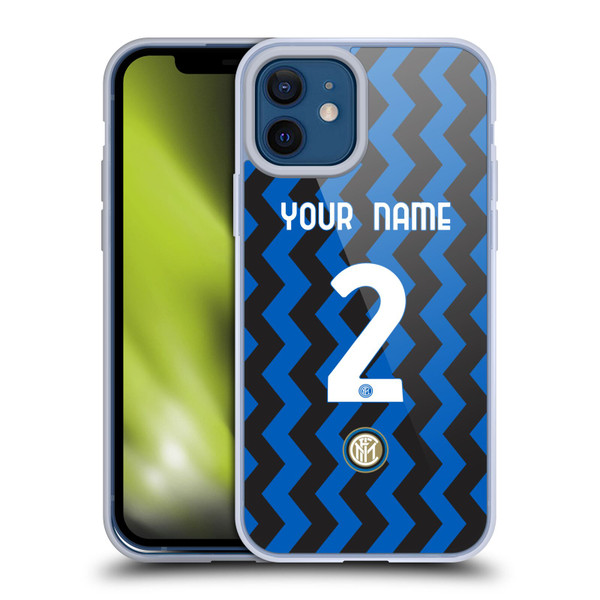 Custom Customised Personalised Inter Milan 2020/21 Crest Kit Home Soft Gel Case for Apple iPhone 12 / iPhone 12 Pro