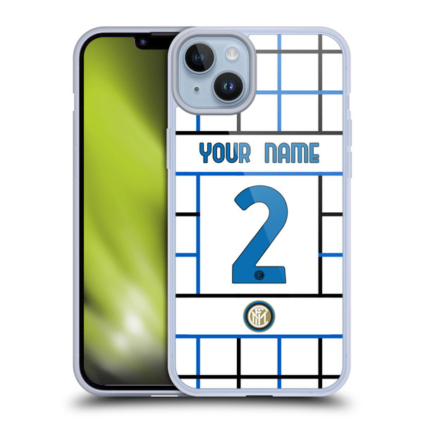 Custom Customised Personalised Inter Milan 2020/21 Crest Kit Away Soft Gel Case for Apple iPhone 14 Plus