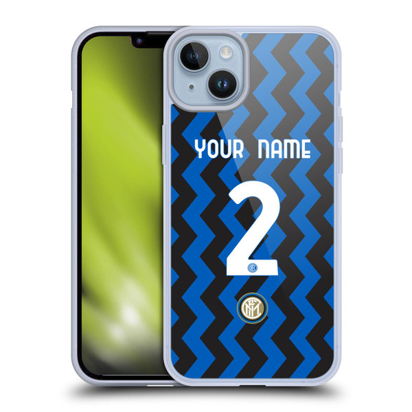 Custom Customised Personalised Inter Milan 2020/21 Crest Kit Home Soft Gel Case for Apple iPhone 14 Plus