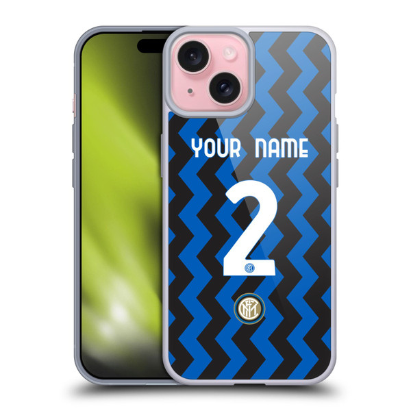 Custom Customised Personalised Inter Milan 2020/21 Crest Kit Home Soft Gel Case for Apple iPhone 15