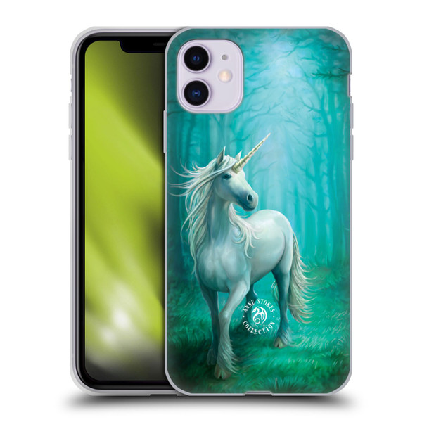 Anne Stokes Mythical Creatures Forest Unicorn Soft Gel Case for Apple iPhone 11
