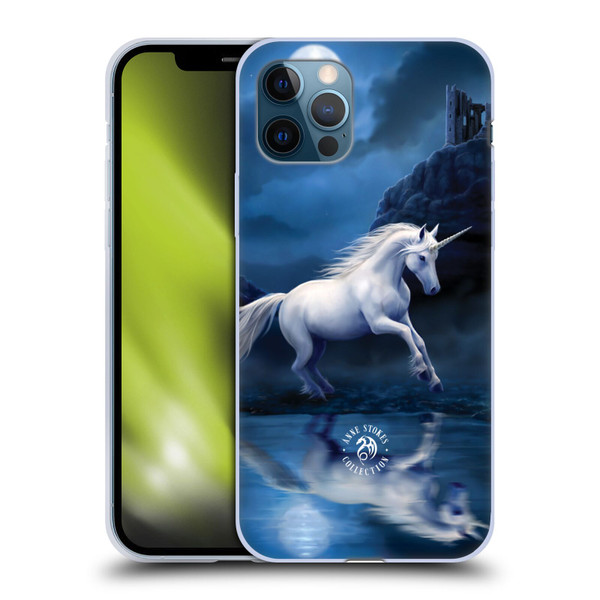 Anne Stokes Mythical Creatures Moonlight Unicorn Soft Gel Case for Apple iPhone 12 / iPhone 12 Pro