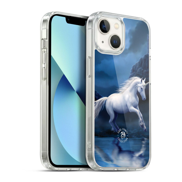 Anne Stokes Mythical Creatures Moonlight Unicorn Soft Gel Case for Apple iPhone 13