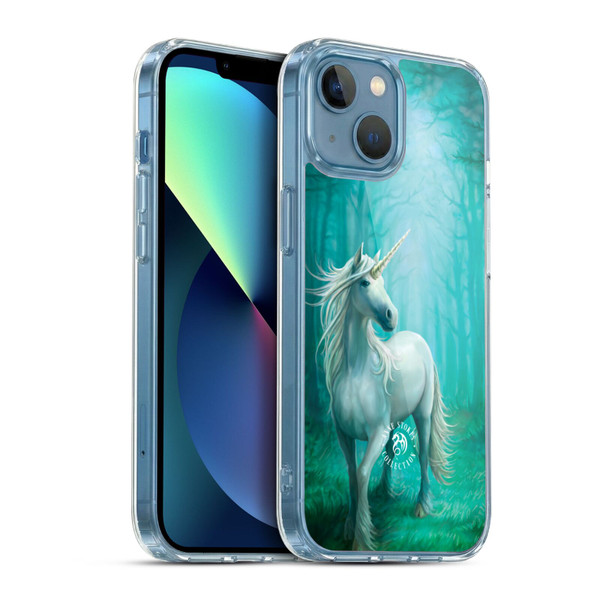 Anne Stokes Mythical Creatures Forest Unicorn Soft Gel Case for Apple iPhone 13 Mini & MagSafe