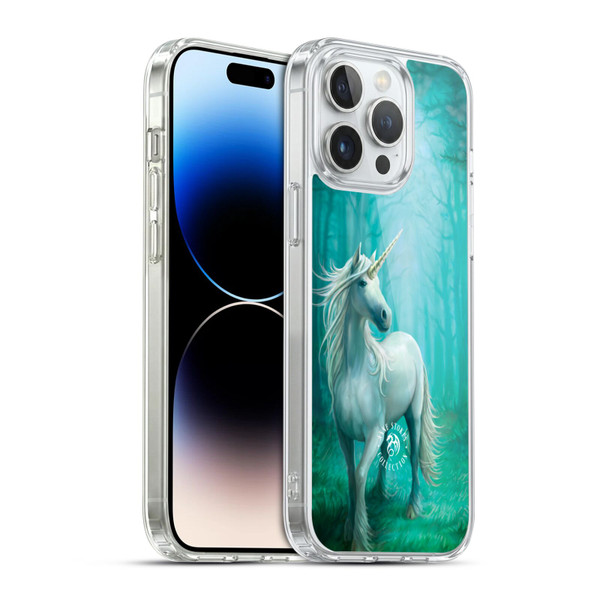 Anne Stokes Mythical Creatures Forest Unicorn Soft Gel Case for Apple iPhone 14 Pro Max & MagSafe