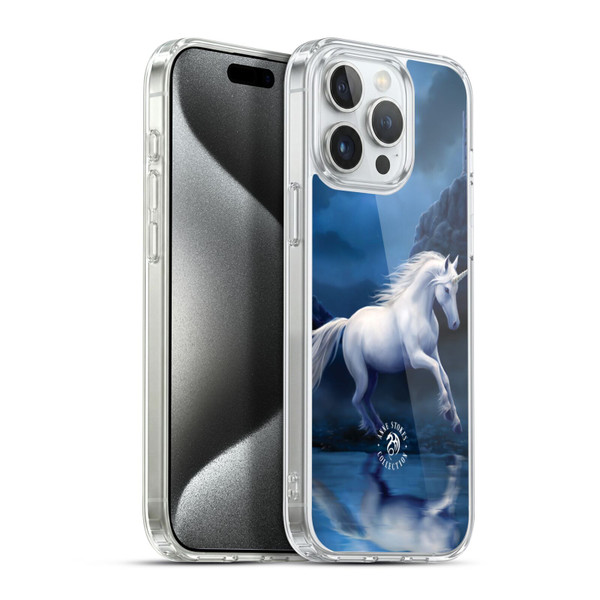 Anne Stokes Mythical Creatures Moonlight Unicorn Soft Gel Case for Apple iPhone 15 Pro Max & MagSafe