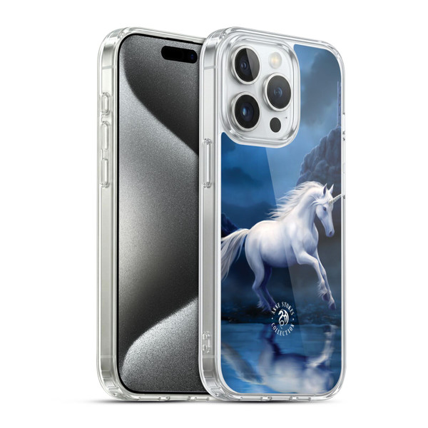 Anne Stokes Mythical Creatures Moonlight Unicorn Soft Gel Case for Apple iPhone 15 Pro & MagSafe