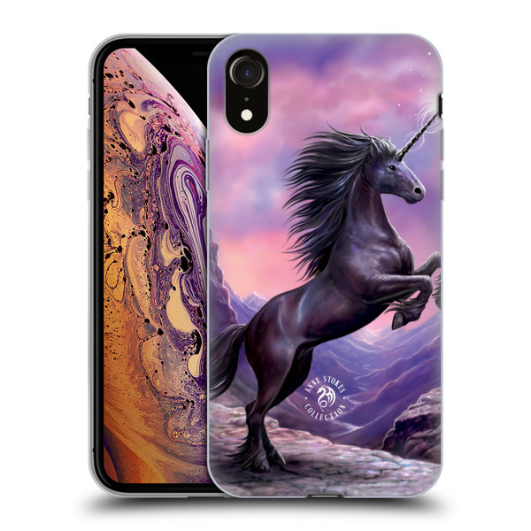 Anne Stokes Mythical Creatures Black Unicorn Soft Gel Case for Apple iPhone XR