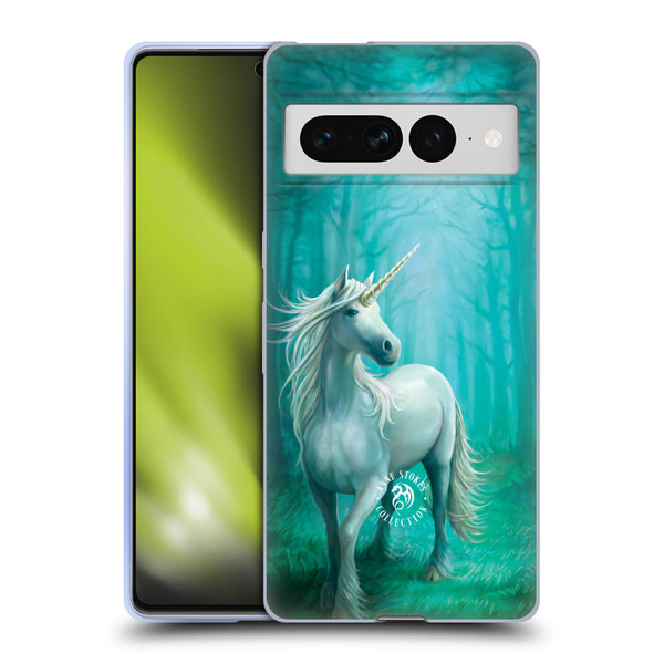 Anne Stokes Mythical Creatures Forest Unicorn Soft Gel Case for Google Pixel 7 Pro