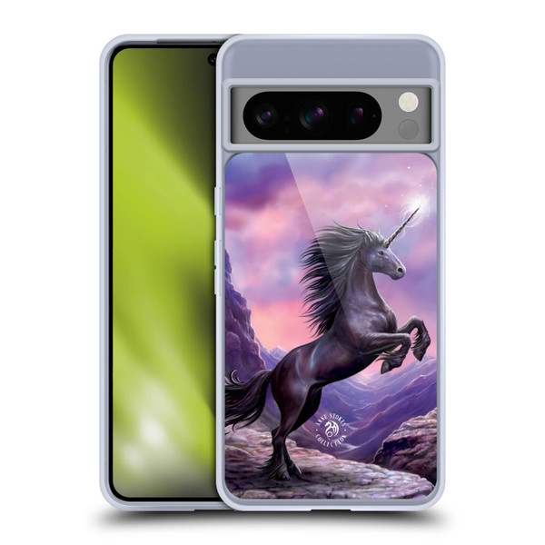 Anne Stokes Mythical Creatures Black Unicorn Soft Gel Case for Google Pixel 8 Pro