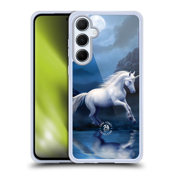 Anne Stokes Mythical Creatures Moonlight Unicorn Soft Gel Case for Samsung Galaxy A55 5G