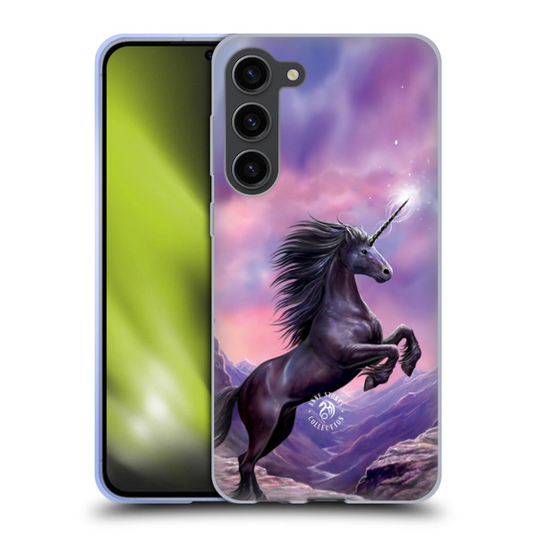 Anne Stokes Mythical Creatures Black Unicorn Soft Gel Case for Samsung Galaxy S23+ 5G