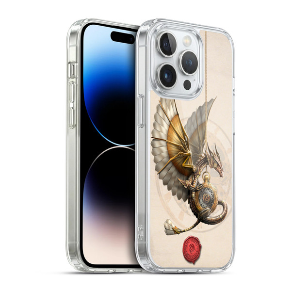 Anne Stokes Steampunk Clockwork Dragon Soft Gel Case for Apple iPhone 14 Pro & MagSafe