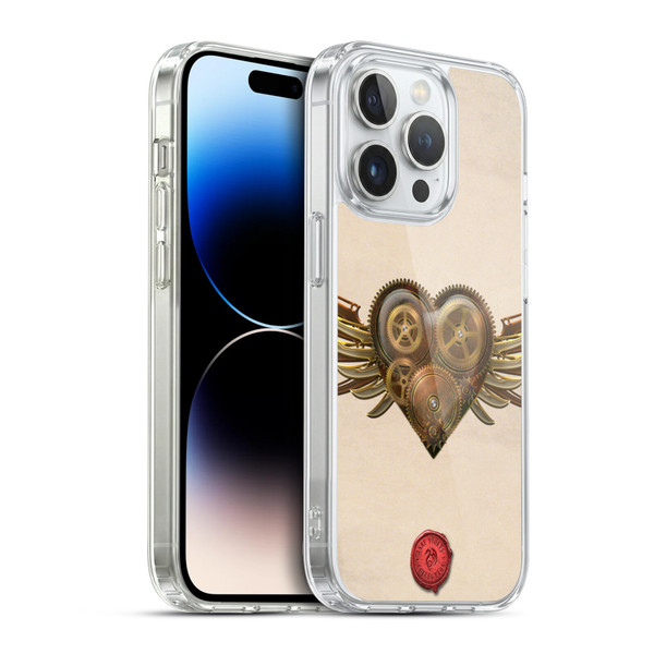 Anne Stokes Steampunk Winged Cog Heart Soft Gel Case for Apple iPhone 14 Pro & MagSafe