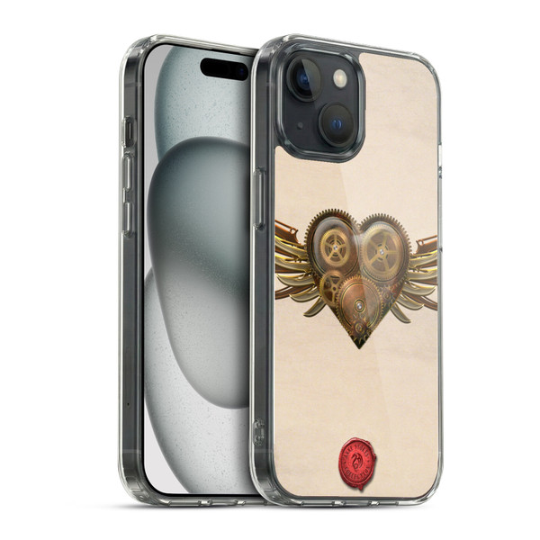 Anne Stokes Steampunk Winged Cog Heart Soft Gel Case for Apple iPhone 15 & MagSafe