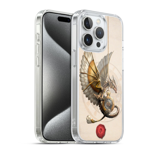 Anne Stokes Steampunk Clockwork Dragon Soft Gel Case for Apple iPhone 15 Pro & MagSafe