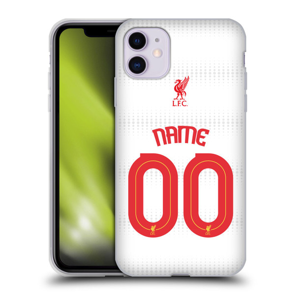 Custom Customised Personalised Liverpool Football Club Personalise Home Away Third Kit Shirt White Soft Gel Case for Apple iPhone 11