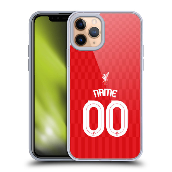 Custom Customised Personalised Liverpool Football Club Personalise Home Away Third Kit Shirt Red Soft Gel Case for Apple iPhone 11 Pro