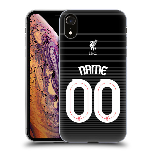 Custom Customised Personalised Liverpool Football Club Personalise Home Away Third Kit Shirt Black Soft Gel Case for Apple iPhone XR