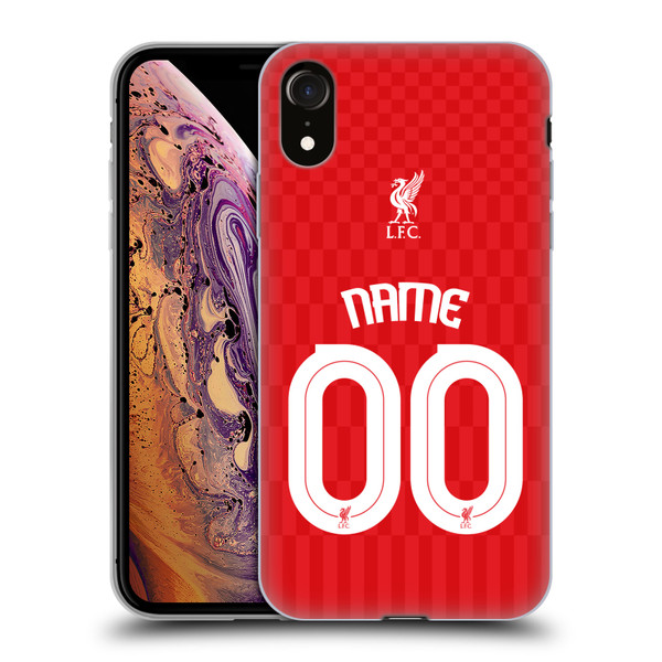 Custom Customised Personalised Liverpool Football Club Personalise Home Away Third Kit Shirt Red Soft Gel Case for Apple iPhone XR