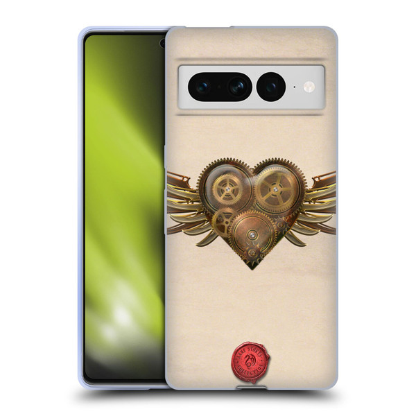 Anne Stokes Steampunk Winged Cog Heart Soft Gel Case for Google Pixel 7 Pro