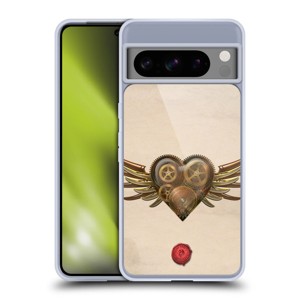 Anne Stokes Steampunk Winged Cog Heart Soft Gel Case for Google Pixel 8 Pro