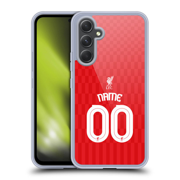 Custom Customised Personalised Liverpool Football Club Personalise Home Away Third Kit Shirt Red Soft Gel Case for Samsung Galaxy A54 5G