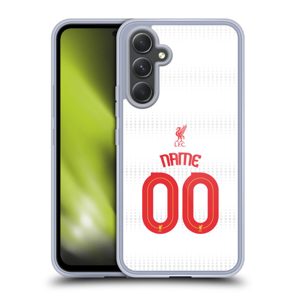 Custom Customised Personalised Liverpool Football Club Personalise Home Away Third Kit Shirt White Soft Gel Case for Samsung Galaxy A54 5G