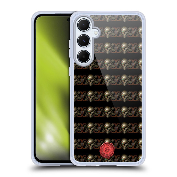 Anne Stokes Steampunk Skull Pattern Soft Gel Case for Samsung Galaxy A55 5G
