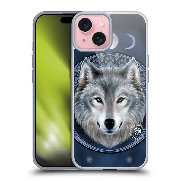 Anne Stokes Wolves Lunar Soft Gel Case for Apple iPhone 15