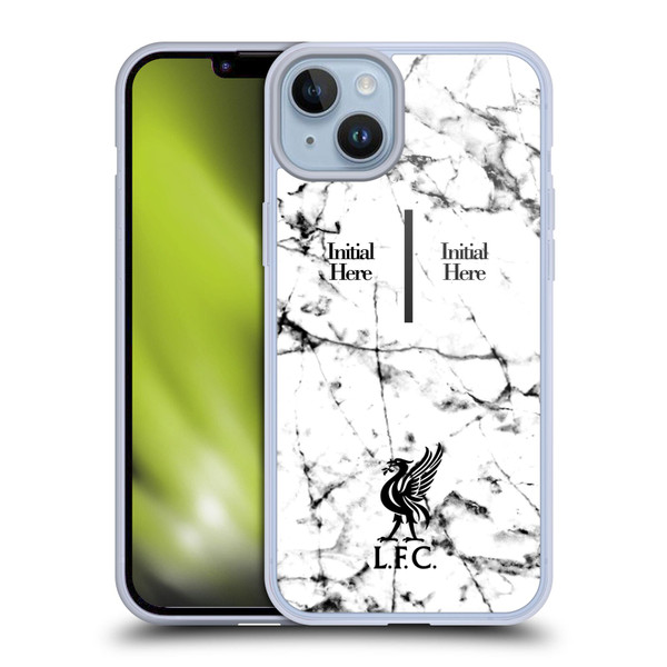 Custom Customised Personalised Liverpool Football Club Logo 1 Liver Bird Marble Soft Gel Case for Apple iPhone 14 Plus