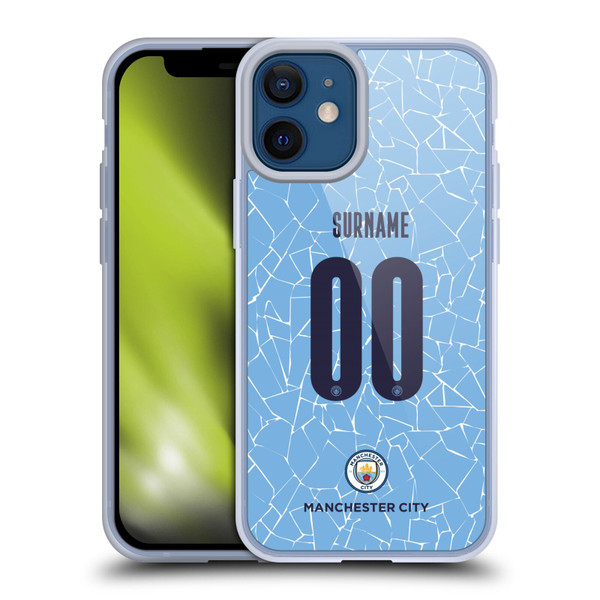 Custom Customised Personalised Manchester City Man City FC 2020/21 Badge Kit Home Soft Gel Case for Apple iPhone 12 Mini