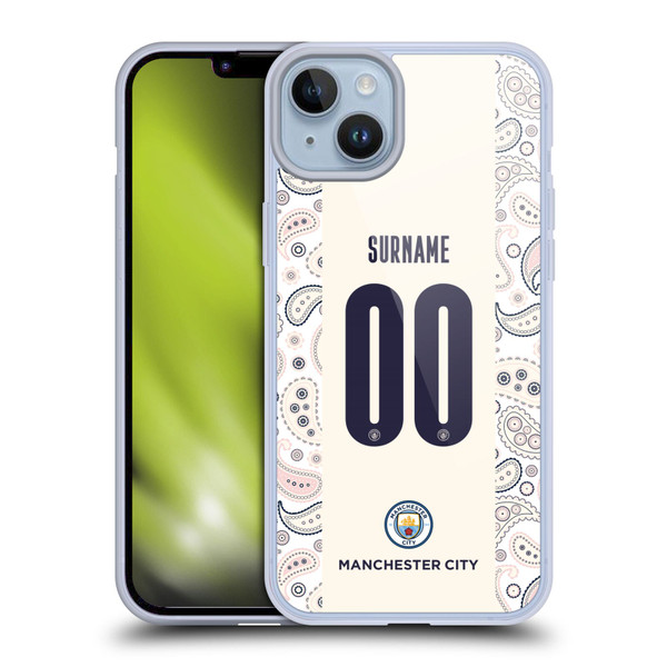 Custom Customised Personalised Manchester City Man City FC 2020/21 Badge Kit Third Soft Gel Case for Apple iPhone 14 Plus