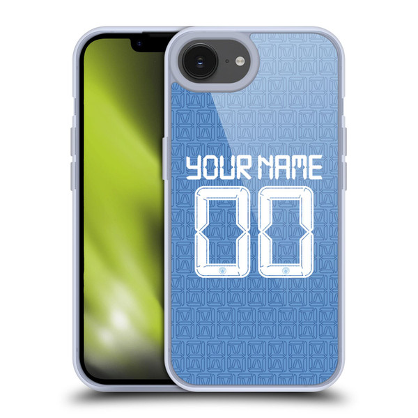 Custom Customised Personalised Manchester City Man City FC 2021/22 Badge Kit Home Soft Gel Case for Apple iPhone 16e
