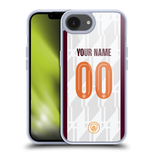Custom Customised Personalised Manchester City Man City FC 2023/24 Badge Kit Away Soft Gel Case for Apple iPhone 16e