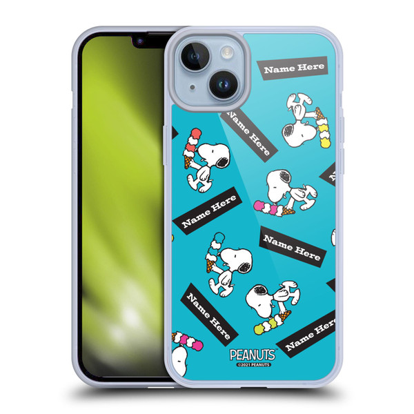 Custom Customised Personalised Peanuts Art Snoopy Soft Gel Case for Apple iPhone 14 Plus