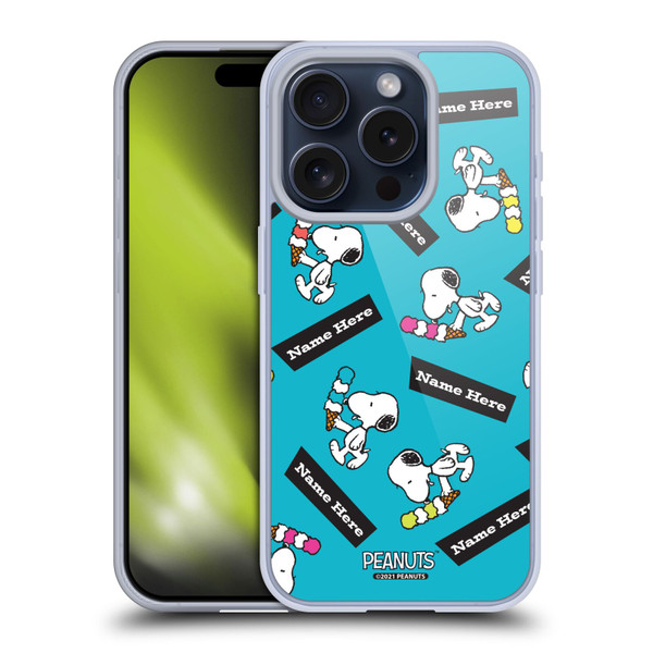 Custom Customised Personalised Peanuts Art Snoopy Soft Gel Case for Apple iPhone 15 Pro