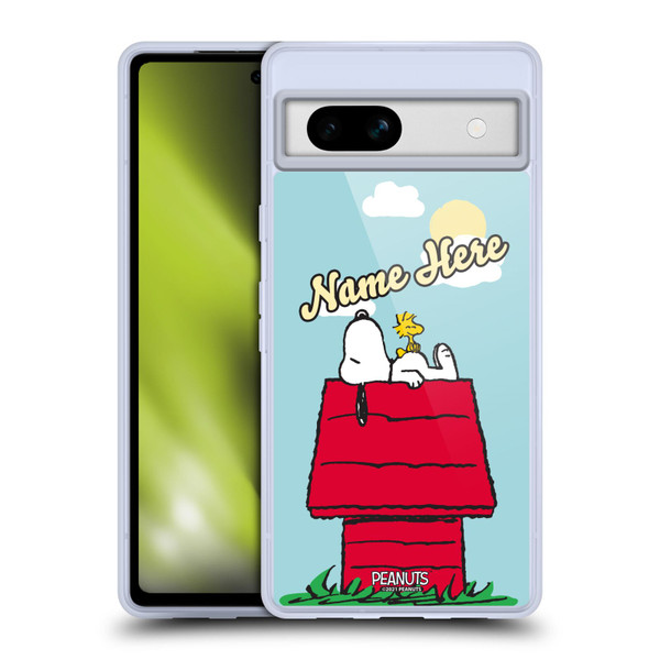 Custom Customised Personalised Peanuts Art Snoopy & Woodstock Soft Gel Case for Google Pixel 7a