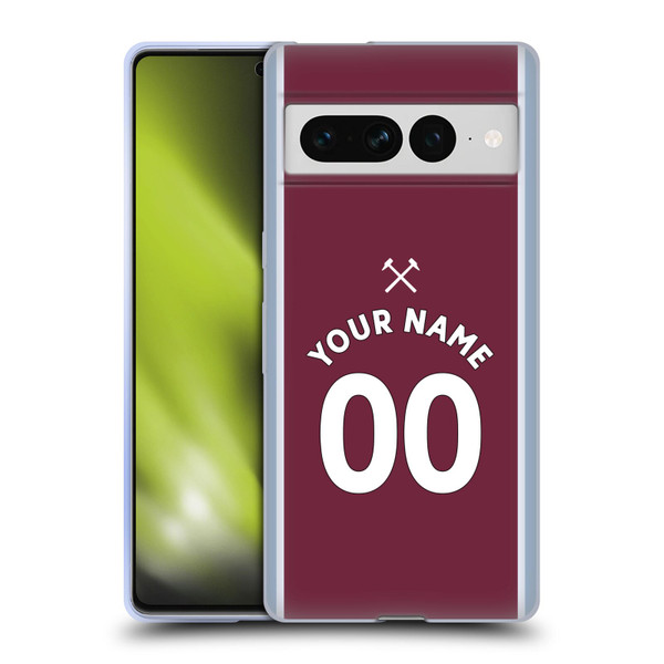 Custom Customised Personalised West Ham United FC 2021/22 Kit Home Soft Gel Case for Google Pixel 7 Pro