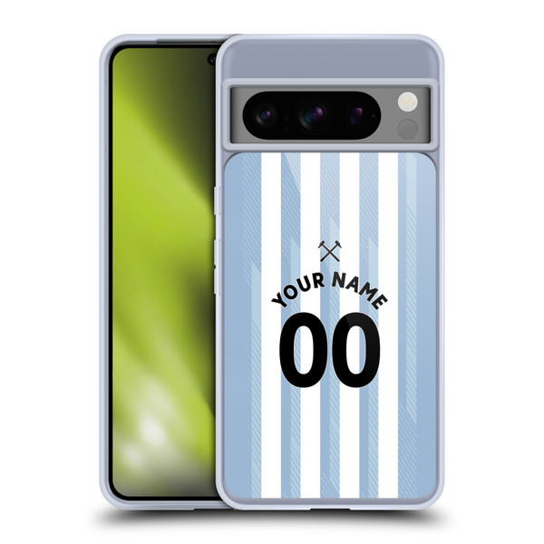 Custom Customised Personalised West Ham United FC 2021/22 Kit Away Soft Gel Case for Google Pixel 8 Pro