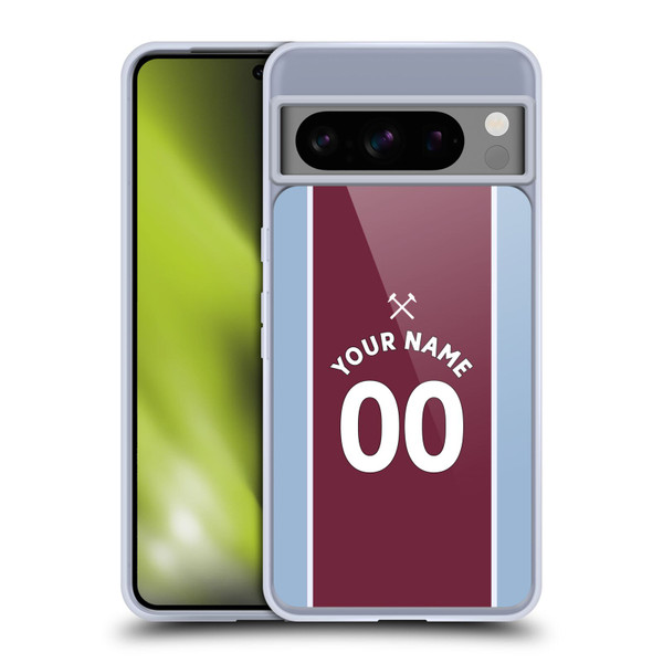 Custom Customised Personalised West Ham United FC 2021/22 Kit Home Soft Gel Case for Google Pixel 8 Pro