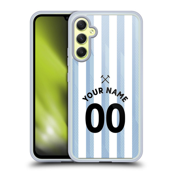 Custom Customised Personalised West Ham United FC 2021/22 Kit Away Soft Gel Case for Samsung Galaxy A34 5G