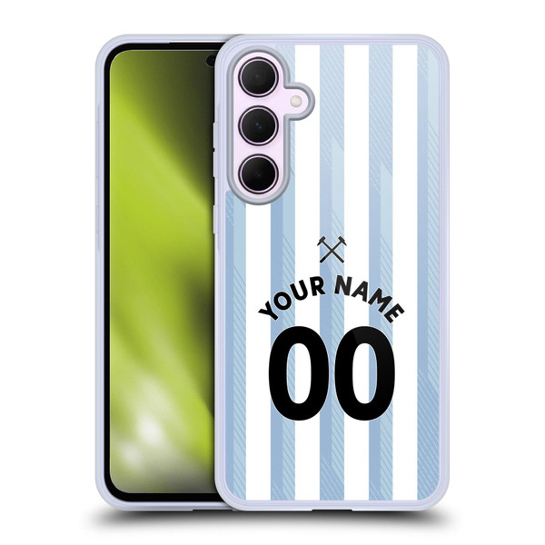 Custom Customised Personalised West Ham United FC 2021/22 Kit Away Soft Gel Case for Samsung Galaxy A35 5G