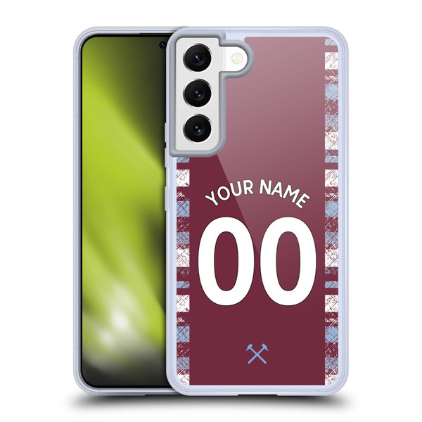 Custom Customised Personalised West Ham United FC 2022/23 Kit Home Soft Gel Case for Samsung Galaxy S22 5G