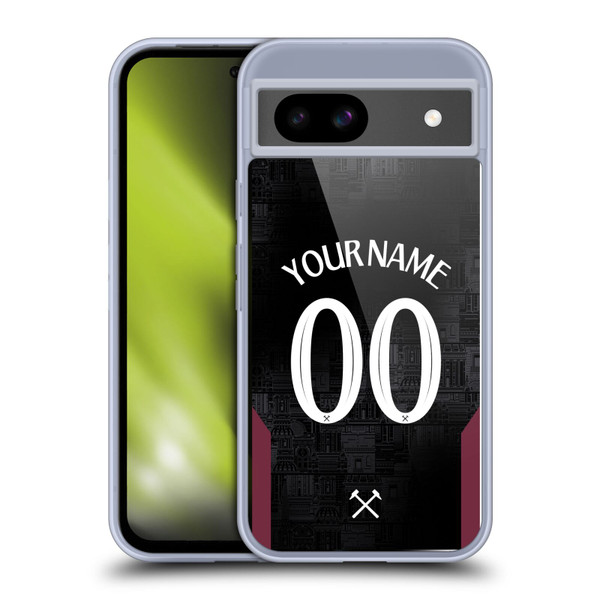 Custom Customised Personalised West Ham United FC 2024/25 Kit Away Soft Gel Case for Google Pixel 8a